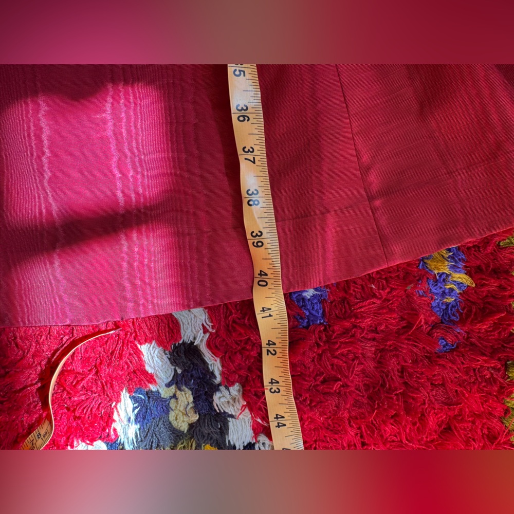 60s Vintage Red Moire Coat Sz M - Picture 9 of 9